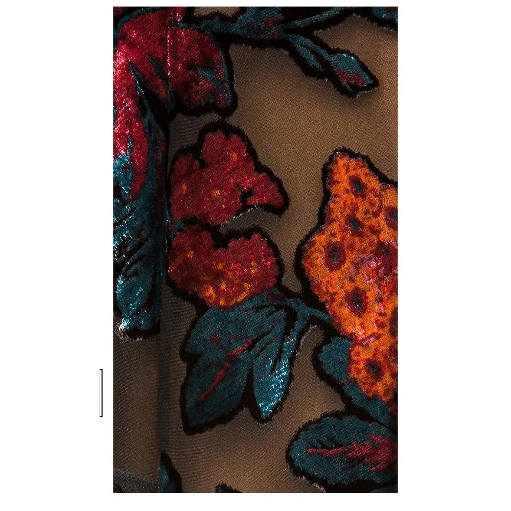 Free People Tied To You Floral Velvet Top Size Small Sheer Boho Festival
